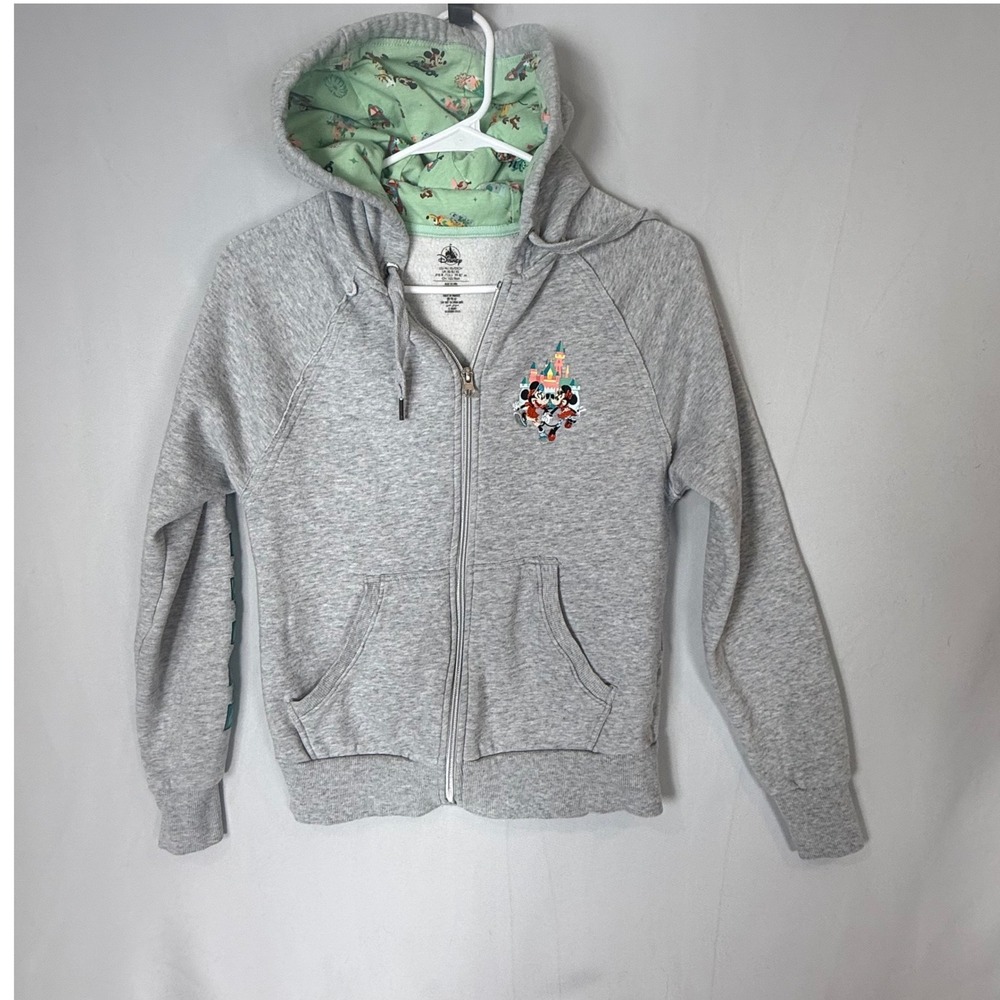 Disney Parks Women's Zip Up Hoodie Gray Play‎ in the Park Disneyland XS